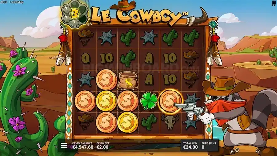 Le Cowboy slot - free spins gamble